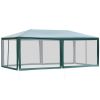 20' x 10' Outdoor Party Tent Gazebo Wedding Canopy with Removable Mesh Sidewalls, Green-AS
