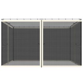 Replacement Mesh Sidewall Netting for 10' x 12' Gazebos and Canopy Tents with Zippers, (Sidewall Only) Cream (Option: Cream White-500x400x90 mm)