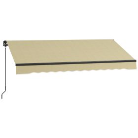 8' x 6.5' Retractable Awning, 280gsm UV Resistant Sunshade Shelter for Deck, Balcony, Yard, Beige (Option: Beige-1470x305x160 mm)