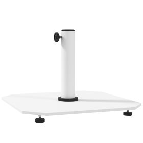 Square Patio Umbrella Base, 41 lbs Metal Umbrella Stand Base with Adjustable Foot Pads, Heavy Duty Patio Umbrella Holder for 1.3"/1.5"/1.9" Umbr (Option: White-695x600x95 mm)