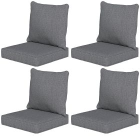 8 Patio Chair Cushions with Seat & Backrest, Fade Resistant Seat Replacement Cushion Set, Gray (Option: Gray-630x310x610 mm)