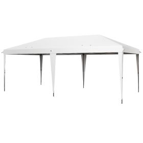 10' x 19.2' Outdoor Gazebo Pop Up Canopy Party Tent with Carrying Bag, White (Option: White-1190x360x230 mm)