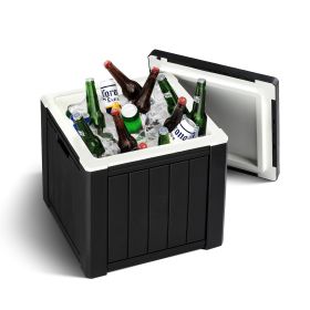 10 Gallon Cooler Side Table, Multi-purpose Ice Cooler Outdoor Cocktail Side Table For Camping, Picnic, Beach, Pool, Party (Option: Black)