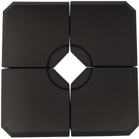 4-Piece Heavy Duty Cantilever Offset Umbrella Stand Base Weight, 264 lb. Capacity, Easy to Fill with Water or Sand (Option: Black-530x540x430 mm)