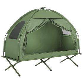 Camping Tent Cot, Single Person Folding Cot Combo, Off-Ground Tent, Covered Outdoor Bed with Carry Bag for Hiking, Camping (Option: Green-1000x220x130 mm)