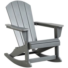Outdoor Rocking Chair, HDPE Adirondack Porch Rocker Chair for Garden, Patio, Light Gray (Option: Light Grey-560x150x920 mm)