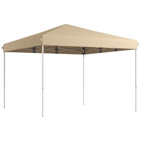 13' x 13' Pop Up Canopy Tent with Height Adjustable, Carry Bag for Outdoor, Garden, Patio, Beige (Option: Beige-1590x240x210 mm)