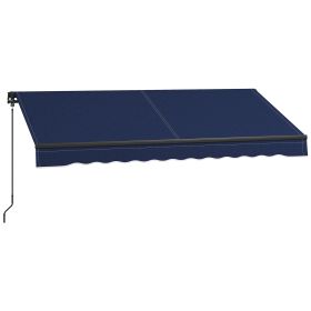 8' x 6.5' Retractable Awning, 280gsm UV Resistant Sunshade Shelter for Deck, Balcony, Yard, Blue (Option: Blue-1470x305x160 mm)