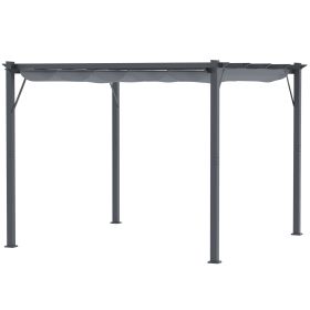 10' x 10' Outdoor Retractable Pergola Canopy, Aluminum Patio Pergola, Backyard Shade Shelter for Garden & Parties, Gray (Option: Dark Gray-1700x415x180 mm)