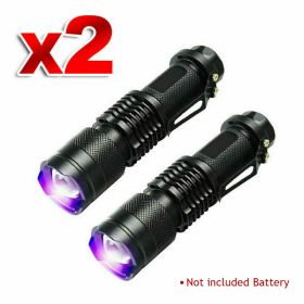 UV Flashlight Set 395nm Black Light & Zoom LED 2-Pack -Compact & Powerful (Option: A)