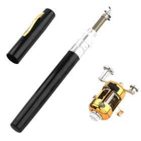 METABEST Premium Aluminum Alloy Pocket-Sized Pen Style Fishing Rod - Compact, Portable, And Ultra-Lightweight For Ice Raft, Bridge, And Travel Fi (Option: Black)