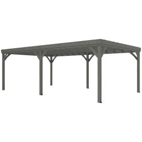 12' x 20' Outdoor Wooden Pergola, Grape Vine Gazebo with Concrete Anchors for Garden, Patio, Backyard, Deck, Gray (Option: Gray-2125x245x220 mm)