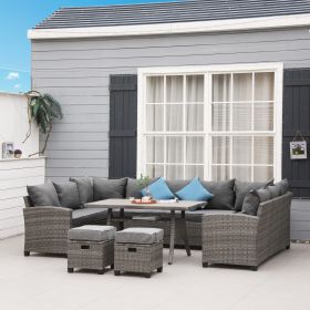 6 Piece Patio Furniture Set (Option: Grey-1330x170x800 mm)