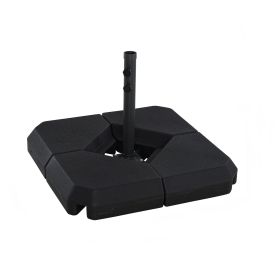 Umbrella Stand Fitting 2" Poles and Steel Base with 4 Fillable Plastic Weights, 4 Gal. Capacity Each - Black (Option: Black-830x265x510 mm)