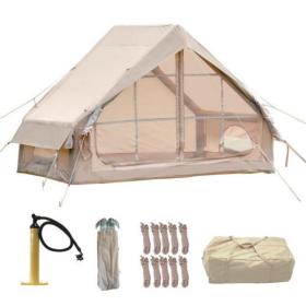 Inflatable Luxury Camping Tent With Pump, Can Accommodate 4 To 6 People, Easy To Set Up, Waterproof And Outdoor For All Seasons, 12 Mesh Windows (Option: As photo)