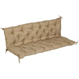 59" x 38" Tufted Bench Cushion for Outdoor Furniture, 3-Seater Replacement for Swing Chair, Patio Sofa/Couch, Khaki (Option: Khaki-355x260x550 mm)