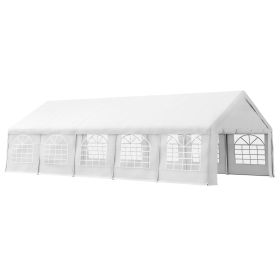32x16 Outdoor Canopy Tent Heavy Duty Carport Tent with Cathedral Window Design for Party & Wedding, Removable Sidewalls, White (Option: White-1500x370x220 mm)