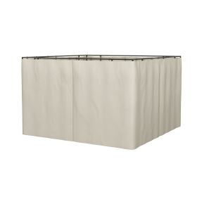 9.84' x 11.8' Gazebo Sidewall Set with Hooks/C-Rings, Beige (Option: Beige-500x100x400 mm)