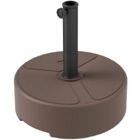 Round Patio Umbrella Base Holder, Heavy Duty Outdoor Umbrella Stand Base, Filled Up to 44lbs with Stand or 40lbs with Water for Garden, Poolside (Option: Brown-545x475x170 mm)