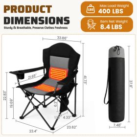 Heat Camping Chairs, Outdoor Folding Chairs (Option: black gray 2P)