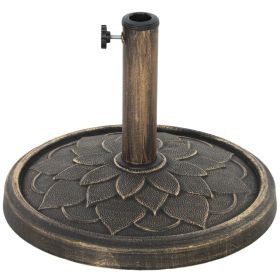 Round Patio Umbrella Base, 26 lbs Resin Umbrella Stand Base, Heavy Duty Patio Umbrella Holder for 1.3"/1.5"/1.9" Umbrella Poles for Outdoor, Law (Option: Bronze-510x600x110 mm)