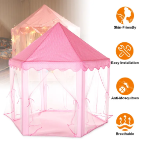 Kids Play Tents Princess For Girls Princess Castle Children Playhouse Indoor Outdoor Use (Option: Pink)
