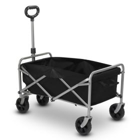 Silver Frame Oxford Cloth Garden Folding Cart (Option: Black)
