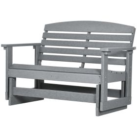 Patio Glider Bench w/ HDPE Slatted Double Rocking Chair, Light Gray (Option: Light Gray-1200x280x715 mm)