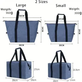 Large Cooling Bag, 5.28gal Foldable Shopping Bag (Option: Blue)