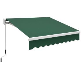8' x 6.6' Patio Retractable Awning, Manual Exterior Sun Shade Deck Window Cover, Green (Option: Green-1360x280x190 mm)
