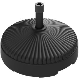 Round Patio Umbrella Base Holder, Heavy Duty Outdoor Umbrella Stand Base, Filled Up to 62lbs with Stand or 51lbs with Water for Garden, Poolside (Option: Black-580x580x185 mm)